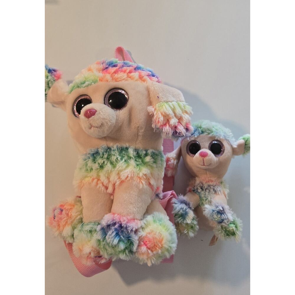 TY Beanie Baby ‘Rainbow’ Dog Plush Backpack and Plush
